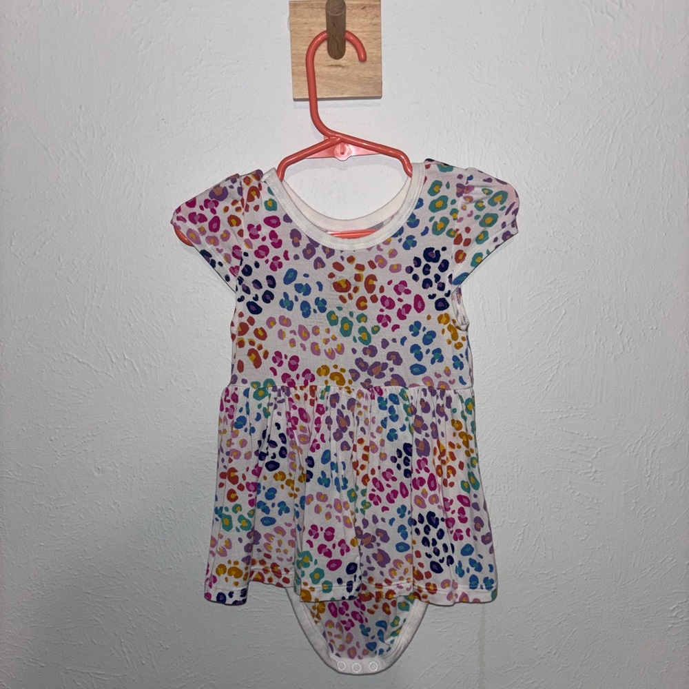 Little Sleepies rainbow leopard twirl dress with bodysuit
